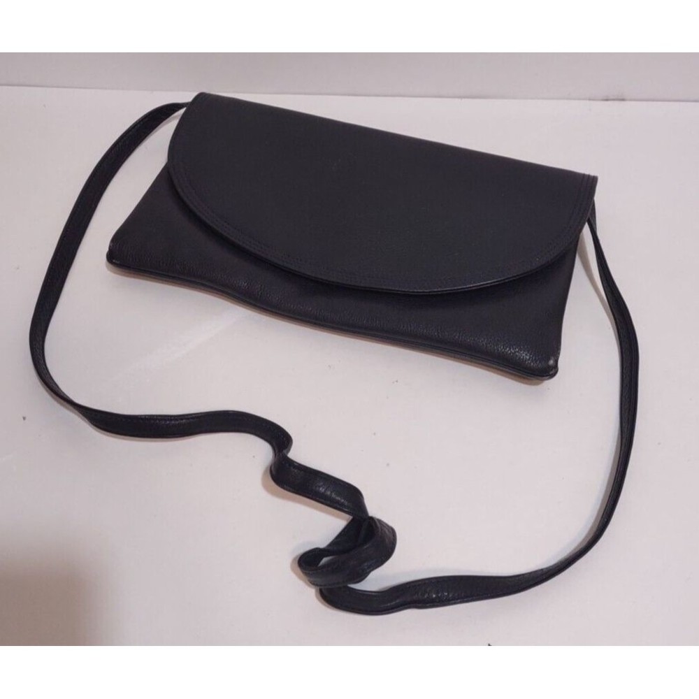 Picard Black Leather Shoulder Bag Vintage Strap Clutch Classic Basic